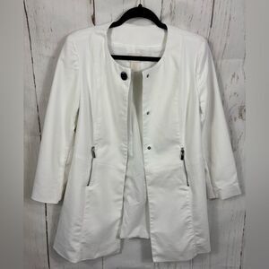 Chicos Women Blazer Jacket White Minimalist Capsule Business Office